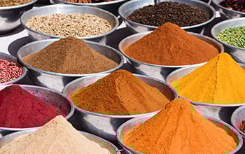 Bowls with spices