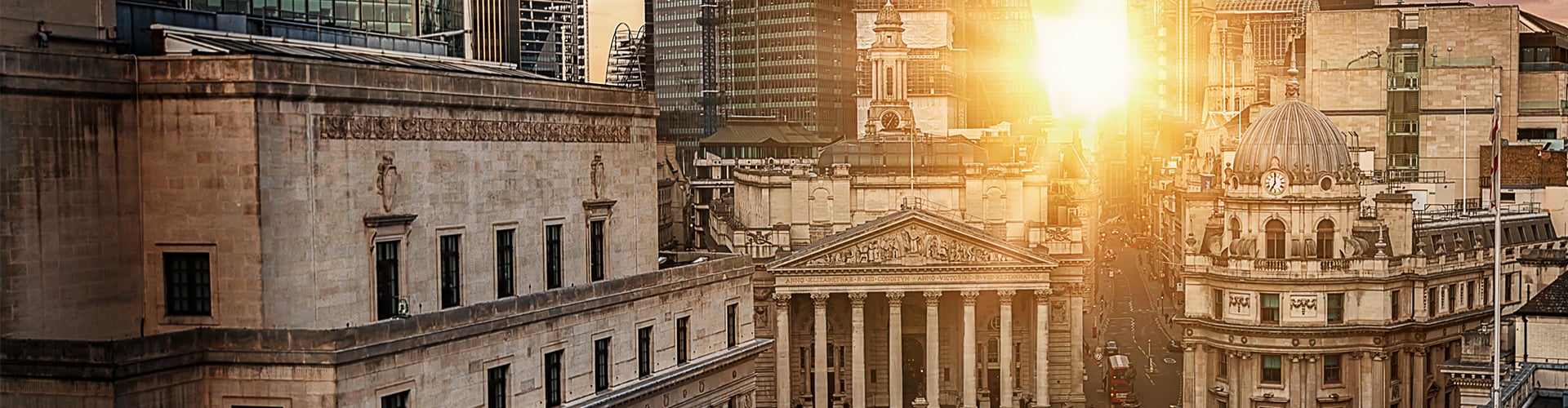 Sunset view of London Stock Exchange